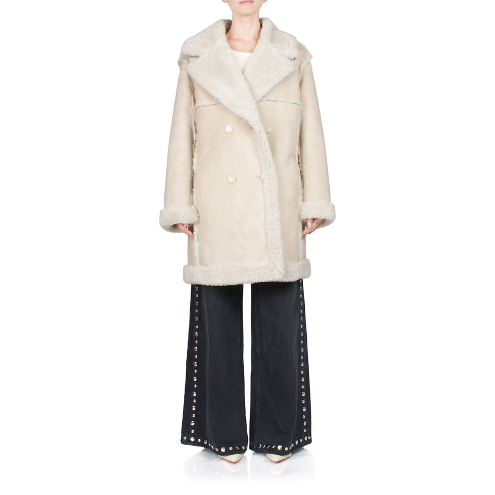 Simonmiller Midi Beige Polyester Jetz Coat Size S